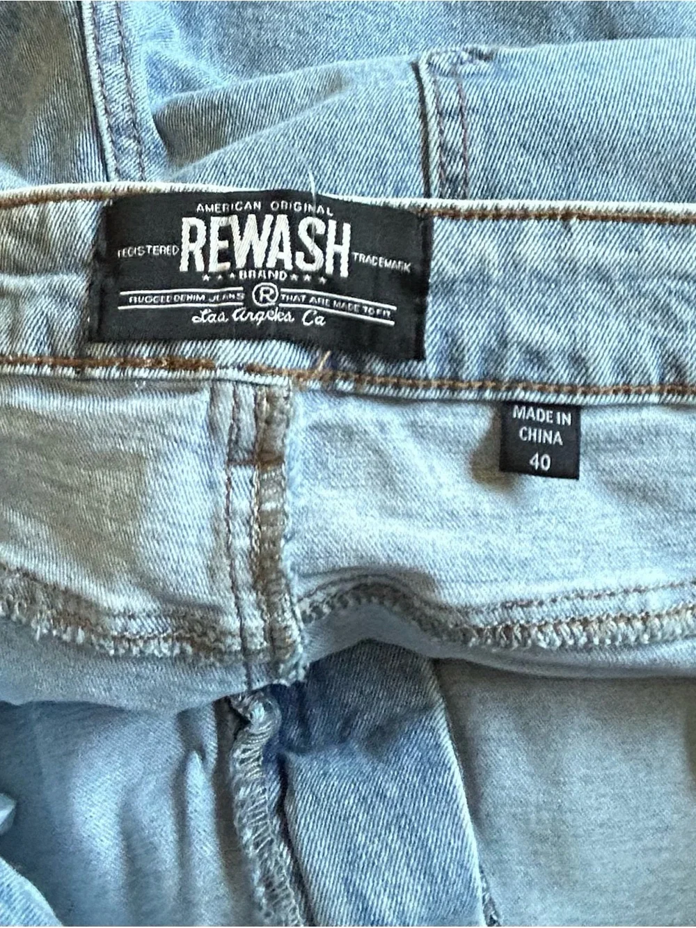 Rewash Men’s Light Wash Straight Jeans